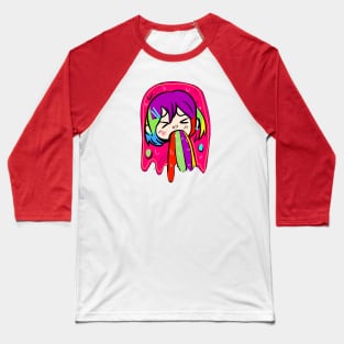 Gothic Puke Rainbow Girl Baseball T-Shirt